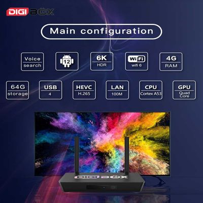 Digibox 2.4Ghz 5.8Ghz Smart TVbox с D3 Plus голосовым управлением